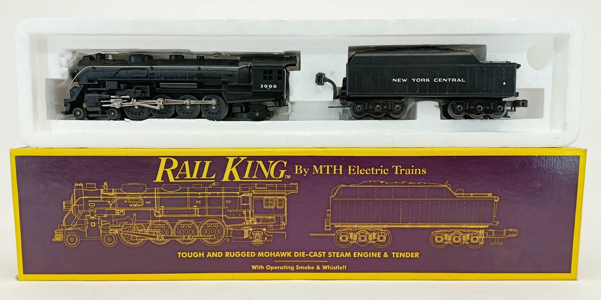 RAIL KING MTH O GAUGE MT-1101 NYC MOHAWK 3000 DIE-CAST STEAM ENGINE & TENDER, OB  INV 263380008