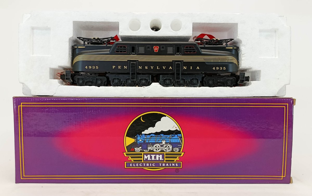 MTH O GAUGE MT-5105L PRR GREEN 5-STRIPE 4935 GG-1 ELECTRIC LOCOMOTIVE, OB  INV 263380020