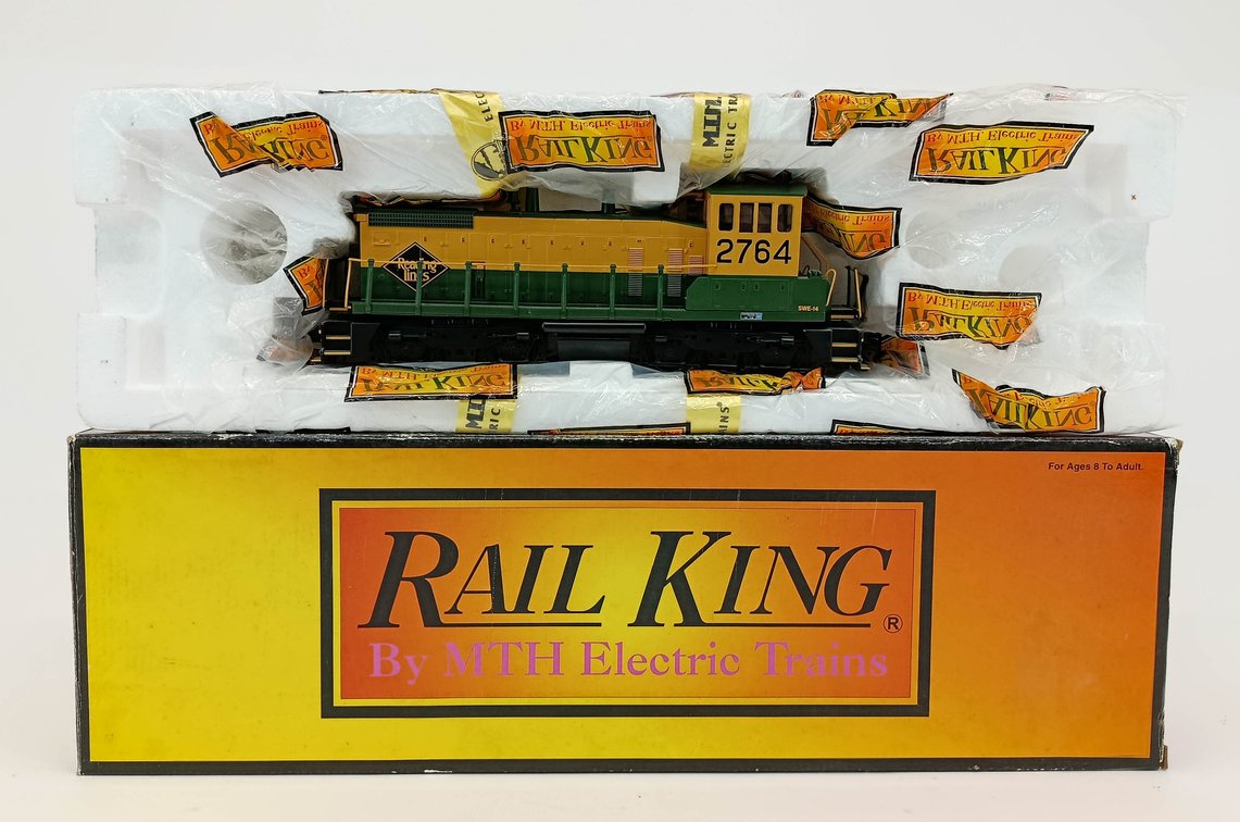 RAIL KING O GAUGE 30-2725-1 READING SW1500 SWITCHER DIESEL ENGINE W/ PROTO-SOUND 2.0, OB  INV 263380041