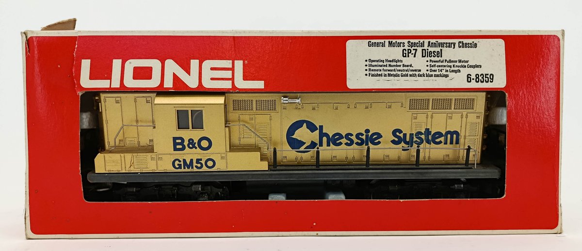 LIONEL O GAUGE 6-8359 CHESSIE SYSTEM B&O GP-7 DIESEL LOCOMOTIVE, OB INV 263380066