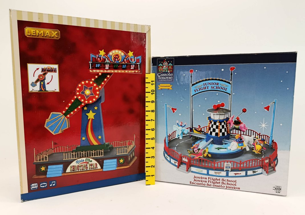 2 LEMAX SHOOTING STAR & CAROLE TOWNE JUNIOR FLIGHT SCHOOL ANIMATED RIDES, 2 OBS INV 263380068