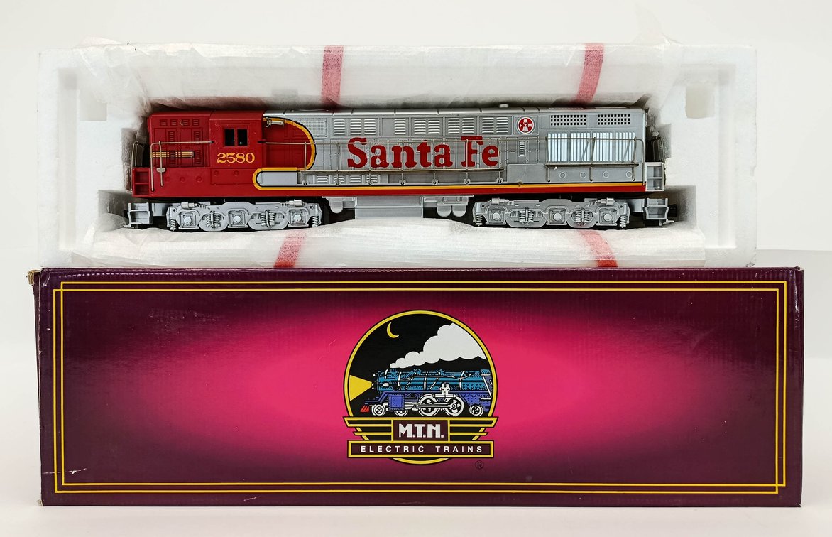MTH O GAUGE MT-2123LP SANTA FE 2580 FM TRAINMASTER DIESEL LOCOMOTIVE, OB INV 263380131