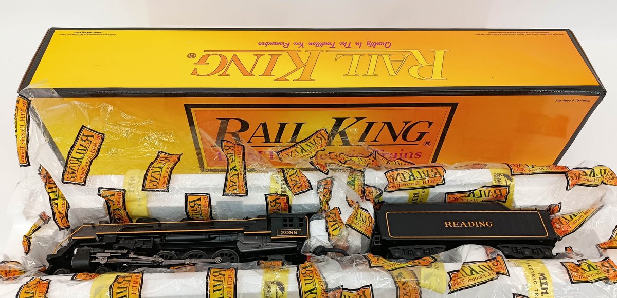 RAIL KING O GAUGE 30-1333-1 READING 4-8-2 L-3 MOHAWK STEAM ENGINE W/ PROTO-SOUND 2.0, OB INV 263380143