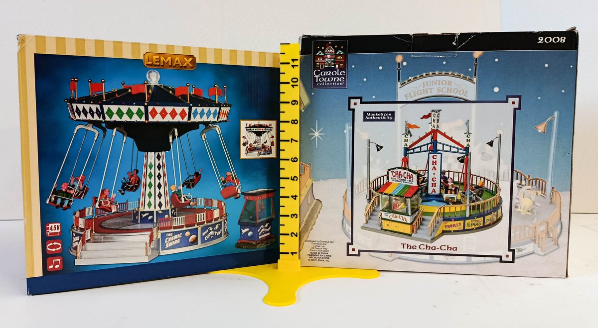 2 LEMAX CAROLE TOWNE THE CHA-CHA & COSMIC SWING ANIMATED CARNIVAL RIDES, 2 OBS INV 263380148