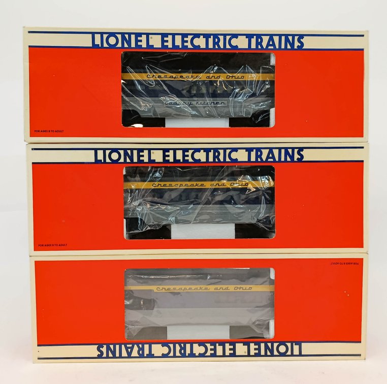 3 LIONEL O GAUGE 6-19149, 6-19145, 6-19146 C&O ALUMINUM PASSENGER CARS, 3 OBS INV 263380190