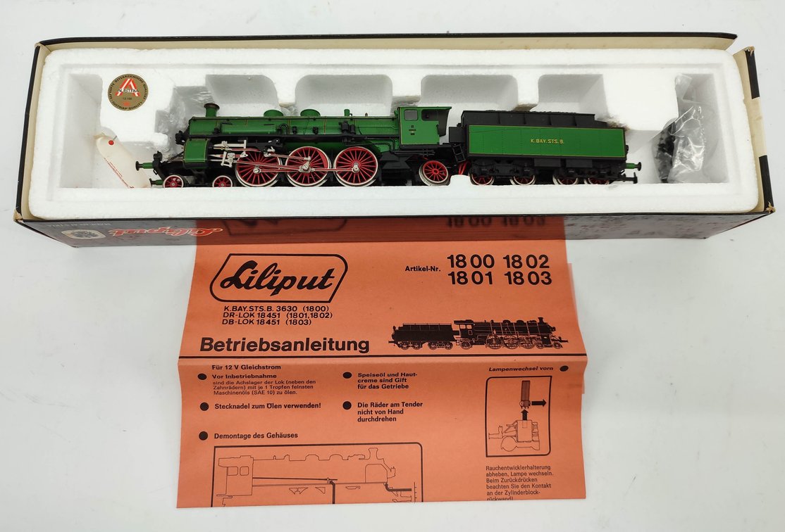 HO GAUGE LILIPUT HO SCALE STEAM LOCOMOTIVE K.BAY. STS.8 & TENDER 18 05 OB  INV 262380485