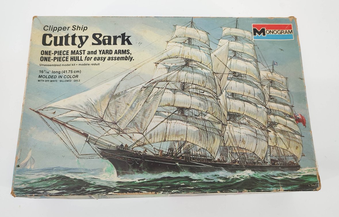TOYS MONOGRAM CLIPPER SHIP CUTTY SARK PLASTIC MODEL KIT 3500 OB  INV 262380510