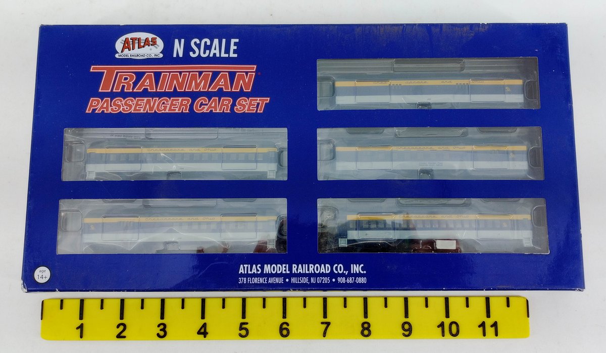 ATLAS N SCALE 50 003 826 CHESAPEAKE & OHIO 60FT PASSENGER CAR 5-PACK, OB  INV 263330768