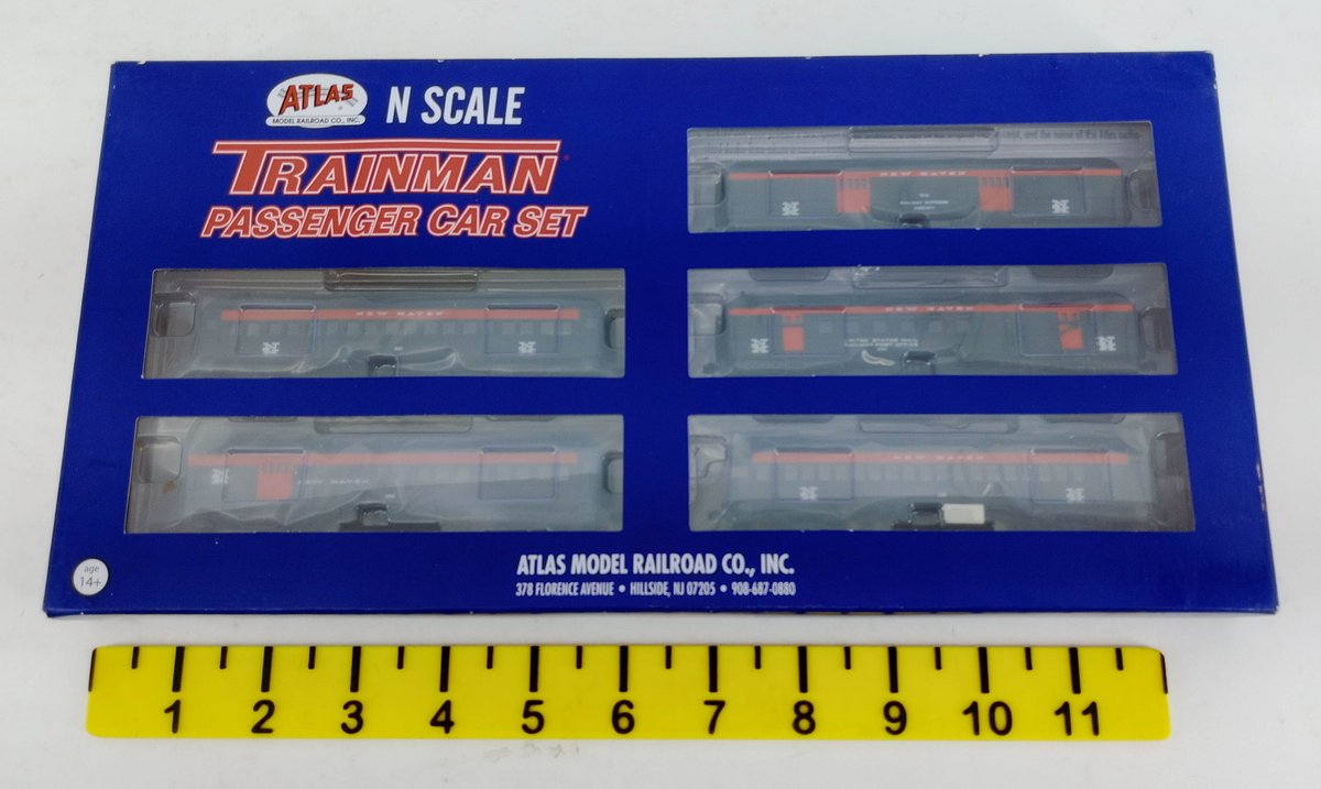 ATLAS N SCALE TRAINMAN 50 003 820 NEW HAVEN 60FT PASSENGER CAR 5-PACK, OB  INV 263330769