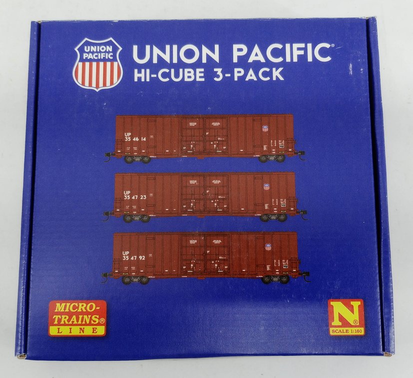 3 MICRO-TRAINS N SCALE UNION PACIFIC HI-CUBE BOXCARS, OB  INV 263330770