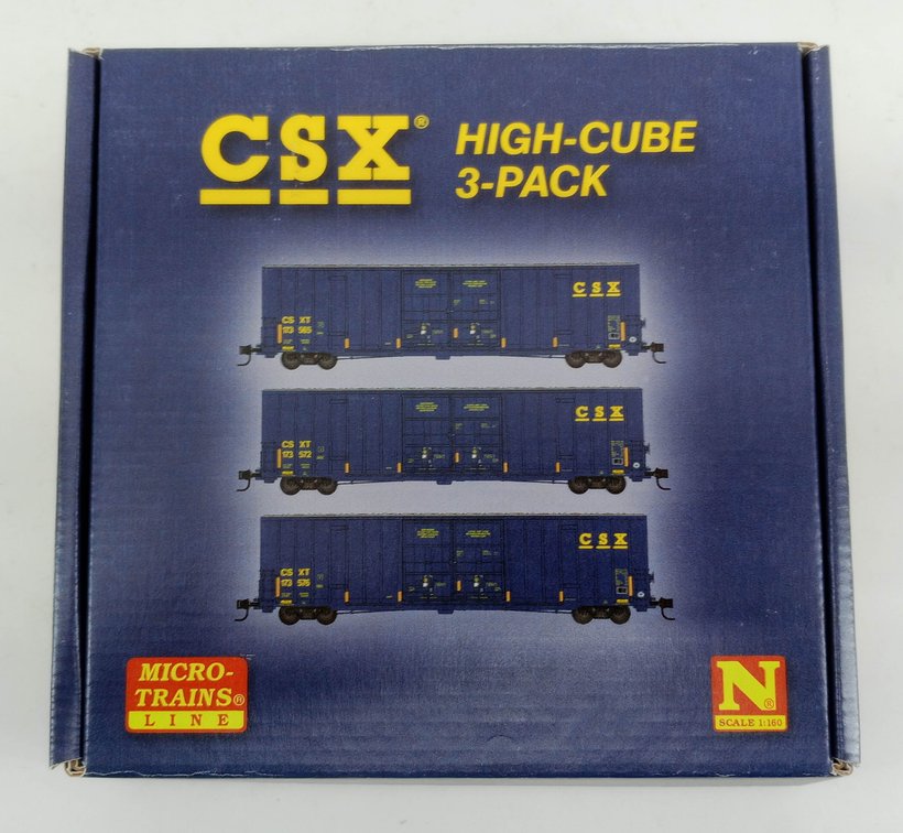 3 MICRO-TRAINS N SCALE CSX HIGH-CUBE BOXCARS 3-PACK, OB  INV 263330767
