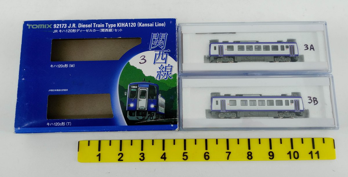 TOMIX 92173 JR KIHA 120 KANSAI LINE N GAUGE DIESEL RAILCARS, 2 CARS OB  INV 263330778