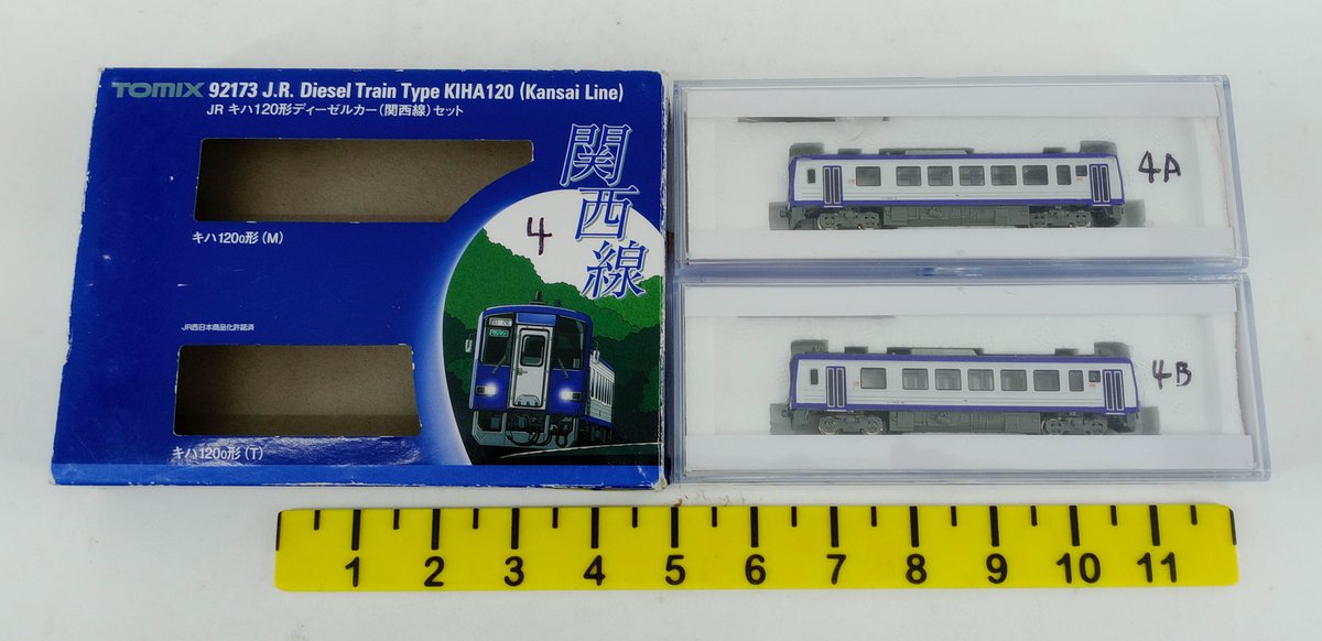 TOMIX N GAUGE 92173 JR KIHA120 KANSAI LINE DIESEL TRAIN 2 CAR SET, OB  INV 263330781