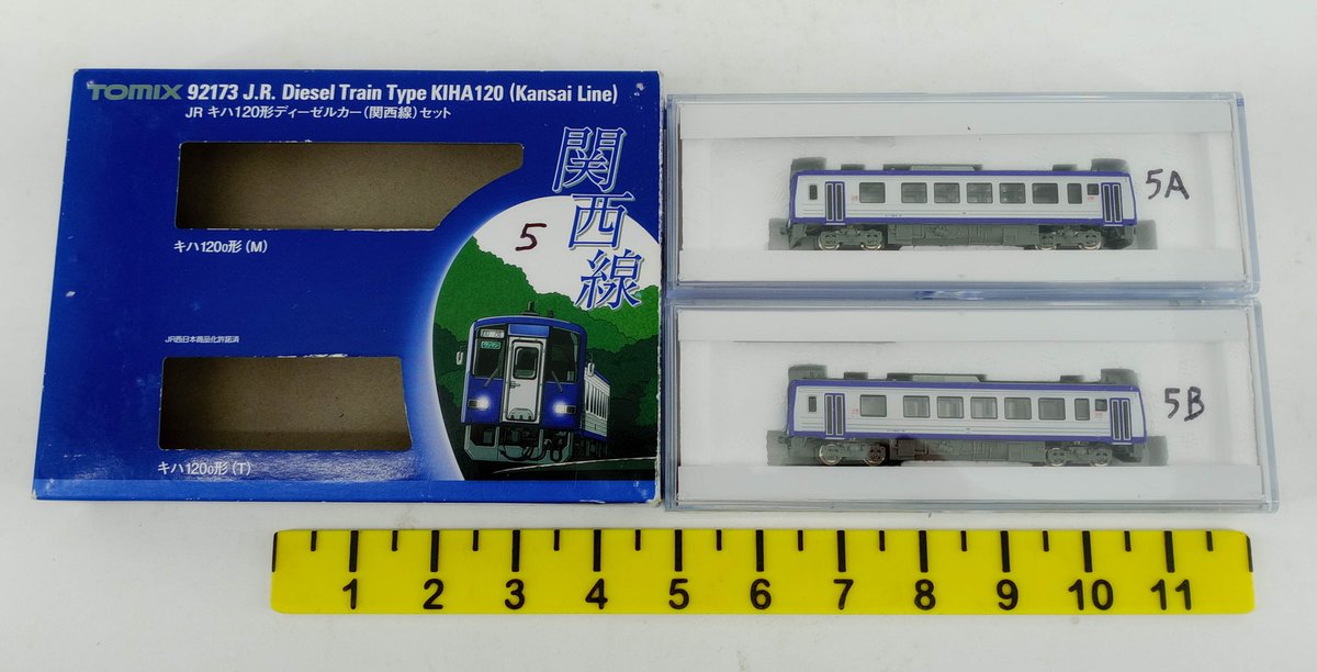 TOMIX 92173 N GAUGE JR KIHA120 KANSAI LINE DIESEL TRAIN 2 CAR SET, OB  INV 263330780