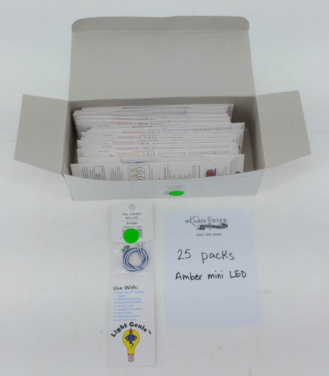 25 PACKS MRC LIGHT GENIE 025322 AMBER MINI LEDS, OB  INV 263330785