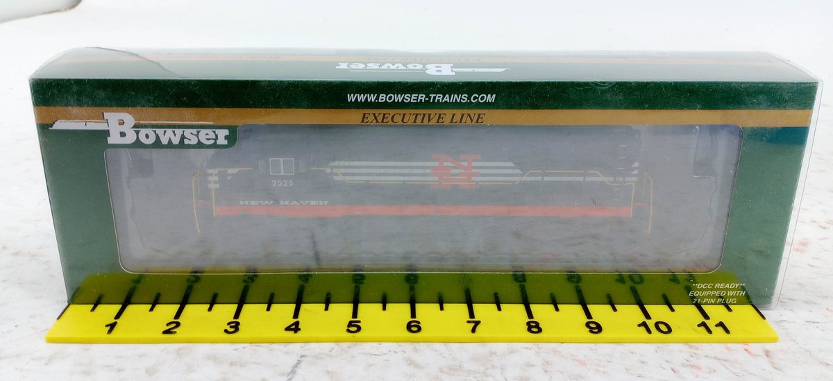 BOWSER HO GAUGE 2-5922 NEW HAVEN GE U-25B LOCOMOTIVE #2525 W/ LOK SOUND, OB  INV 263330827