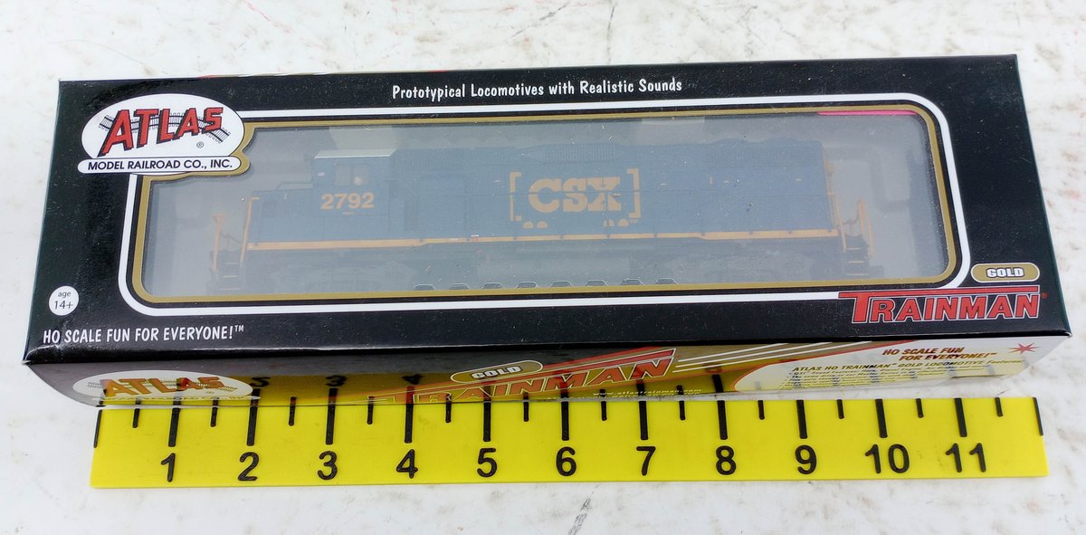 ATLAS HO GAUGE 10 001 762 CSX #2792 GP38-2 LOCOMOTIVE, OB  INV 263330846