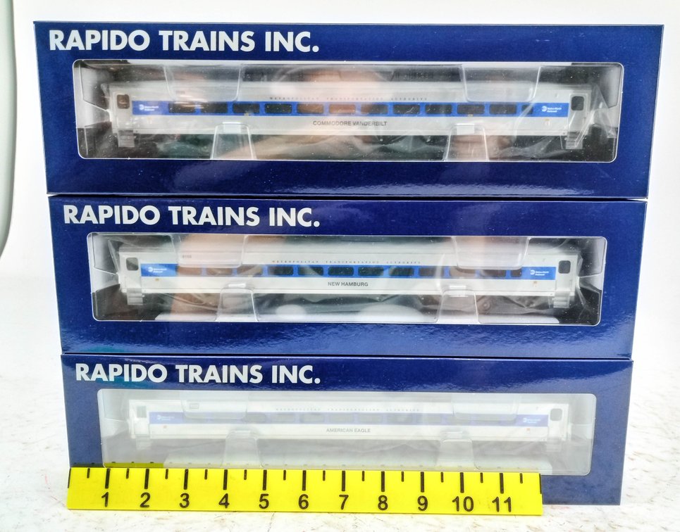3 RAPIDO 128511 HO GAUGE MTA METRO-NORTH COMET COMMUTER CARS, 3 OBS  INV 263330850