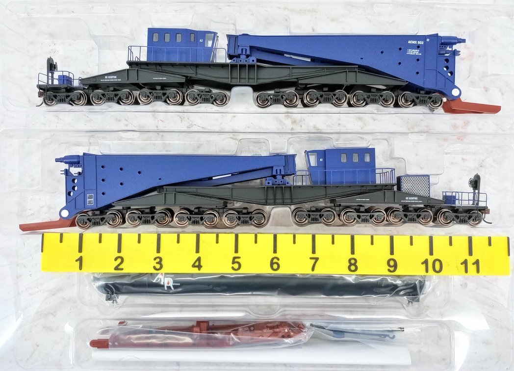 BACHMANN SPECTRUM HO 380-TON SCHNABEL CAR ACMX 502 BLUE, OB  INV 263330854