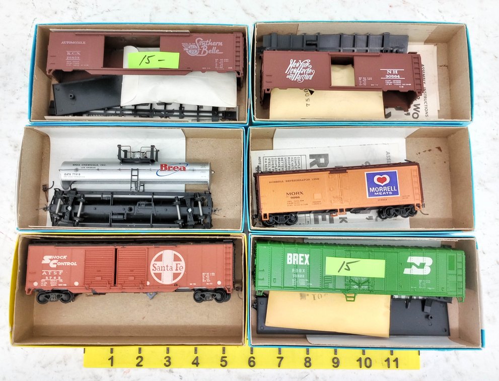 6 ATHEARN HO SCALE FREIGHT CAR KITS SOUTHERN BELLE, NH, BREA, MORRELL, SANTA FE, BREX, 6 OBS NNC  INV 263330855