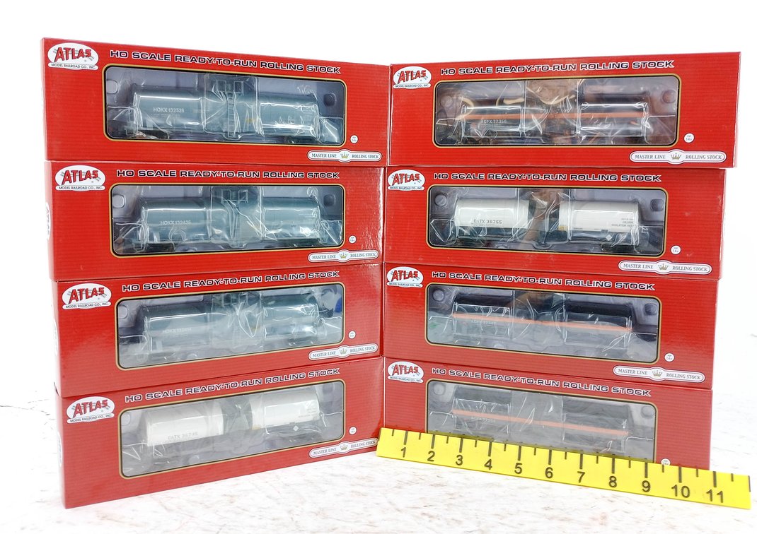 8 ATLAS HO ACF 17, 360 GALLON TANK CARS HOKX, ACFX & GATX, 8 OBS  INV 263330859