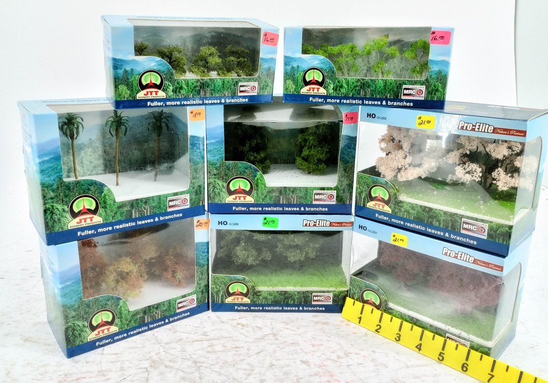 JTT & PRO-ELITE HO SCALE MINIATURE TREES MRC, 8 OBS  INV 263330877
