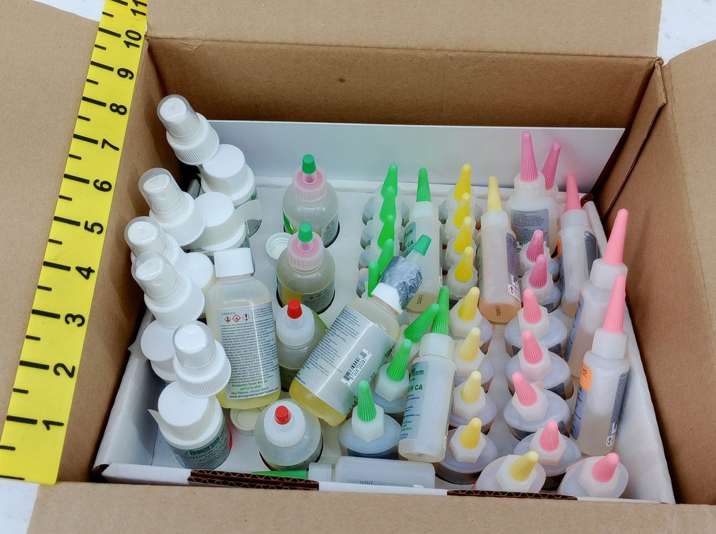 **NO SHIPPING** ASSORTED EVERGREEN SCALE MODELS CA ADHESIVES, ACTIVATORS & DEBONDER, NO OBS  INV 263330884