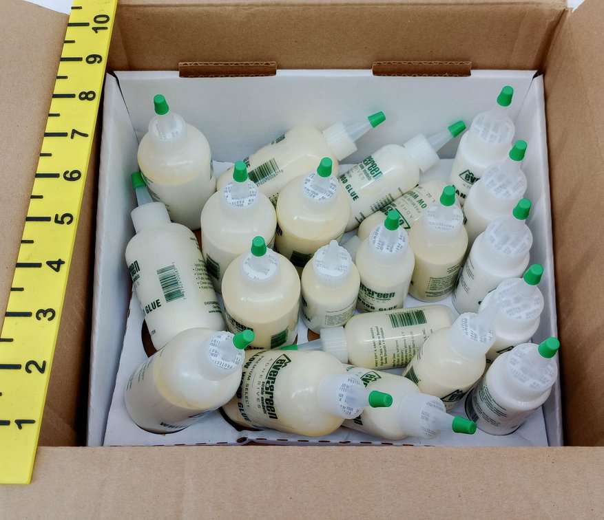 **NO SHIPPING** 18 EVERGREEN SCALE MODELS PREMIUM SELECT WOOD GLUE BOTTLES, OB  INV 263330885