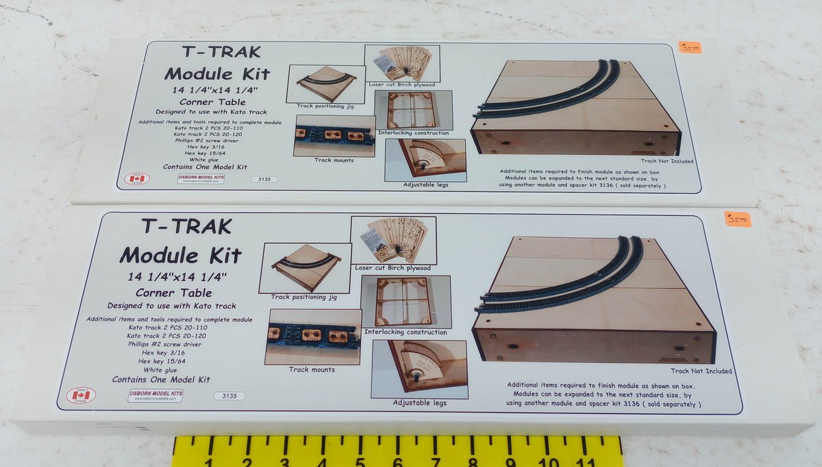 2 OSBORN MODEL KITS 3135 T-TRAK CORNER TABLE MODULE KITS, 2 OBS NNC  INV 263330891