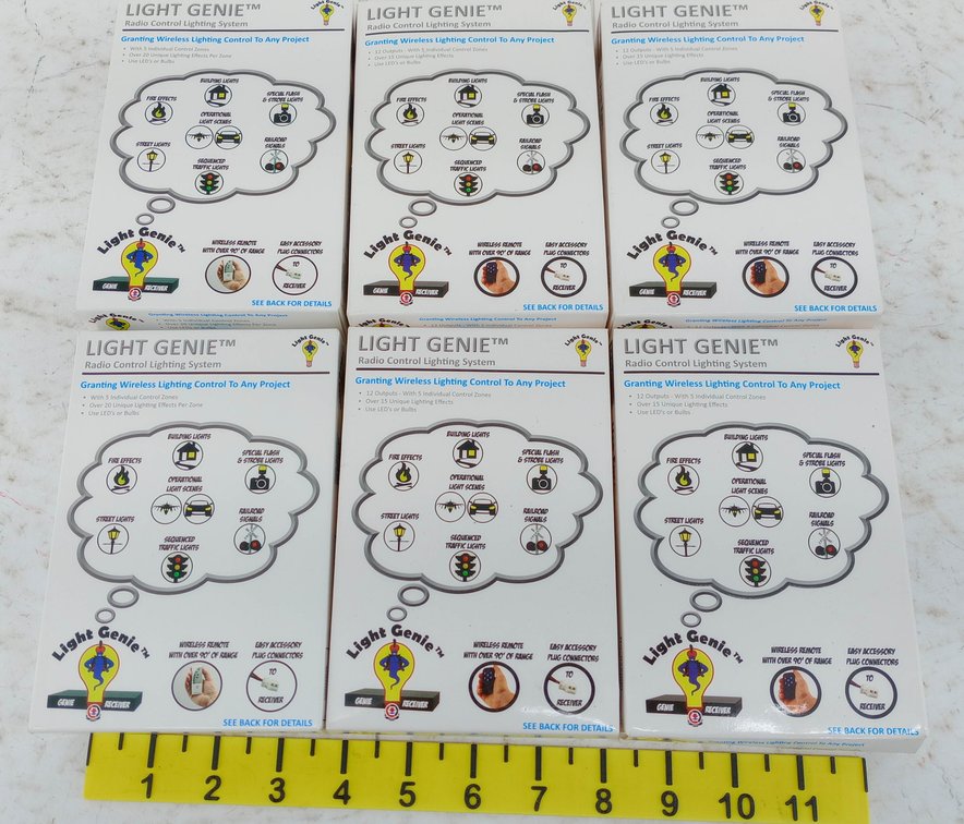 6 LIGHT GENIE RADIO CONTROL LIGHTING SYSTEMS, 6 OBS  INV 263330892
