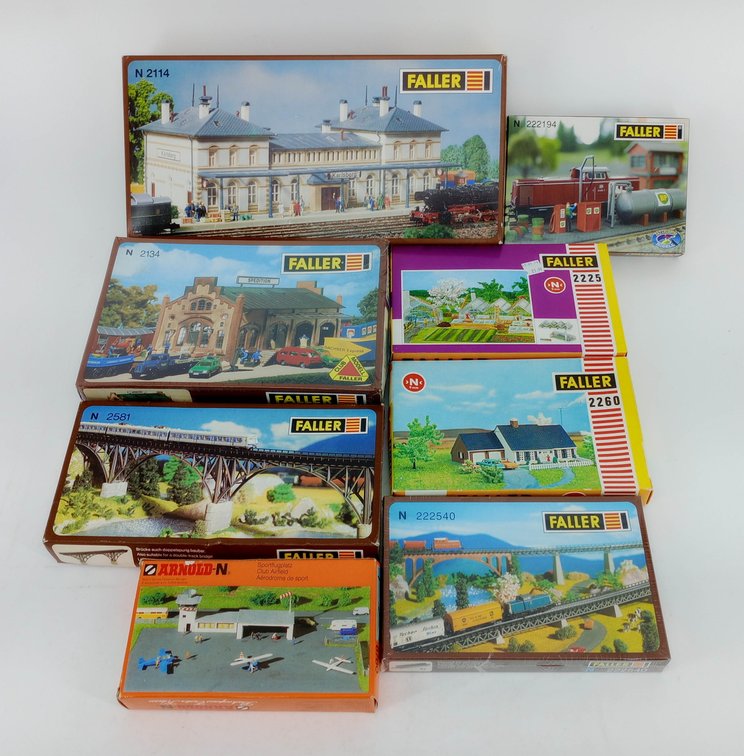 8 FALLER & ARNOLD N SCALE BUILDING & BRIDGE KITS, 8 OBS NNC INV 263330898