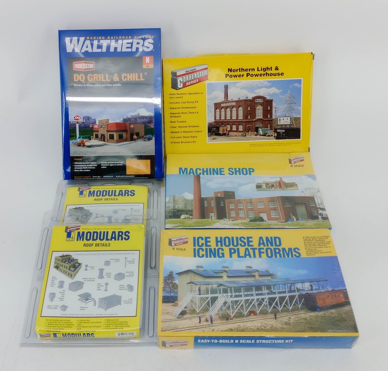 WALTHERS CORNERSTONE N SCALE STRUCTURE KITS & MODULARS ROOF DETAILS, 6 OBS NNC INV 263330900