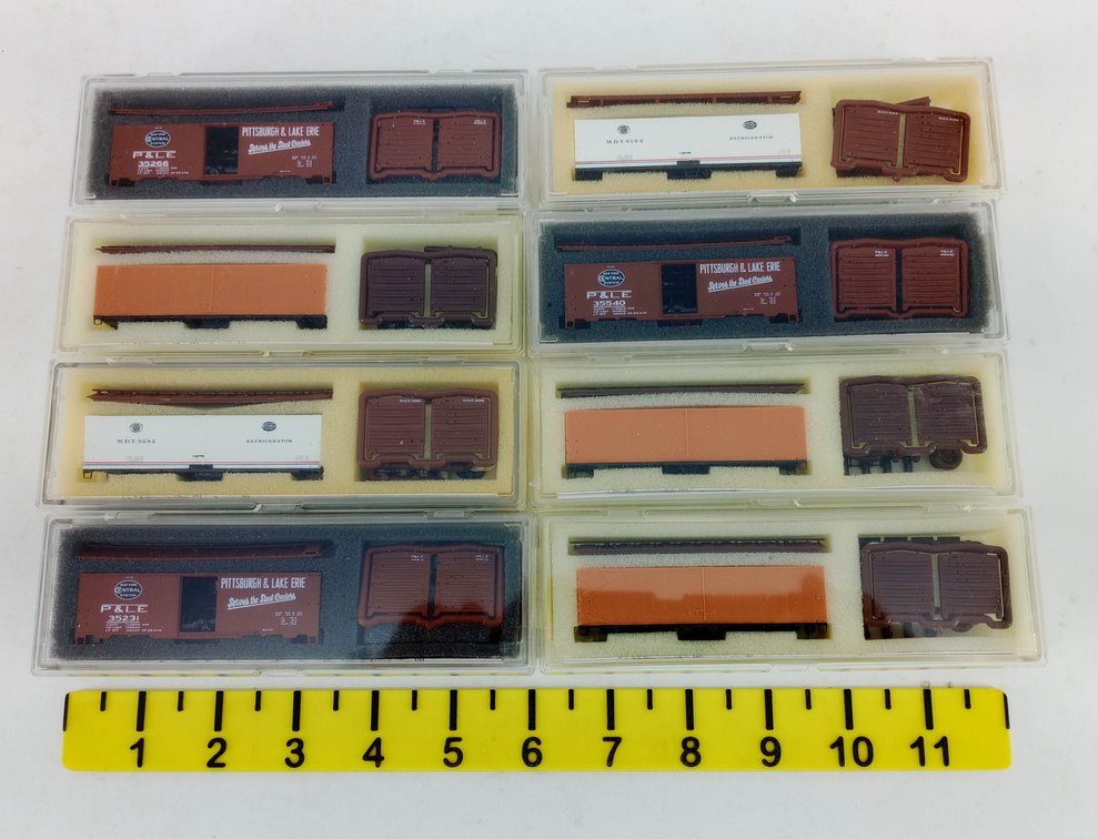 8 N SCALE NYC P&LE BOXCARS & REEFERS KITS, 8 OBS NNC INV 263330909