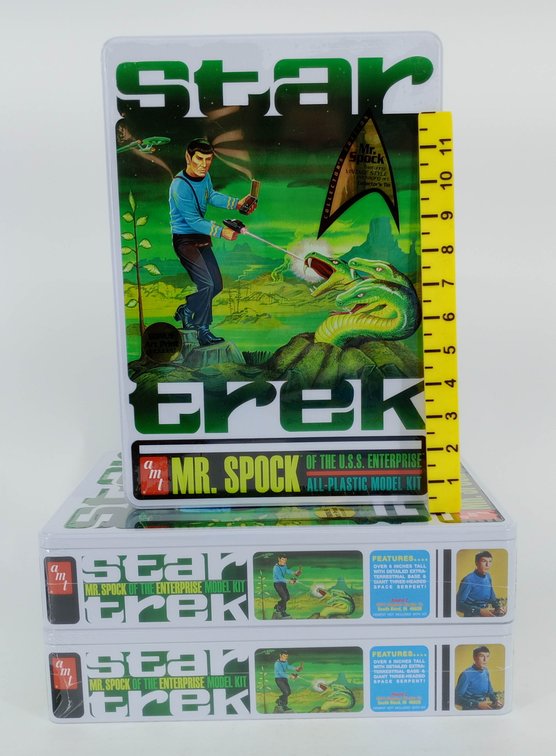 3 AMT STAR TREK MR. SPOCK OF THE ENTERPRISE MODEL KITS AMT624 SEALED COLLECTOR TINS 3 OB INV 263330935
