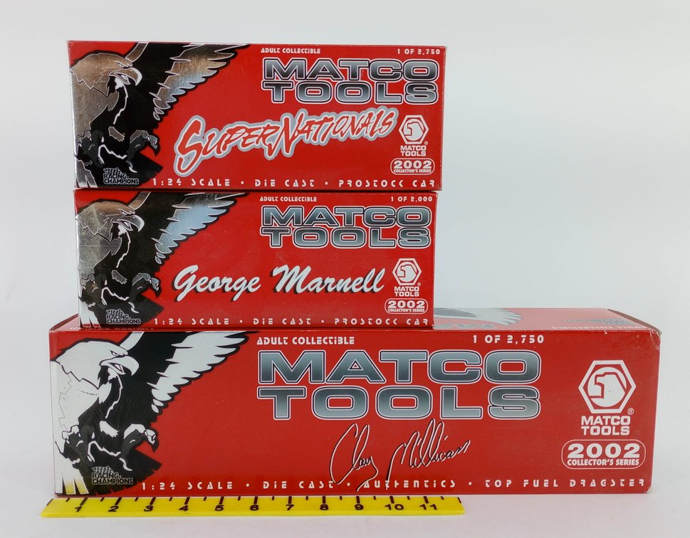 3 RACING CHAMPIONS MATCO TOOLS 1:24 DIE-CAST DRAGSTERS GEORGE MARNELL SUPERNATIONALS TOP FUEL 3 OB INV 263330939