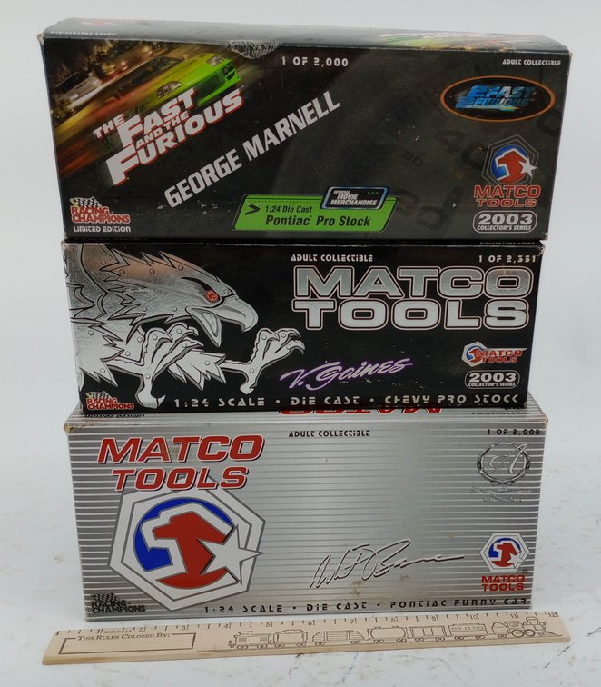 3 RACING CHAMPIONS MATCO TOOLS 1:24 DIE-CAST DRAG CARS FAST & FURIOUS PRO STOCK FUNNY CAR 3 OB INV 263330943