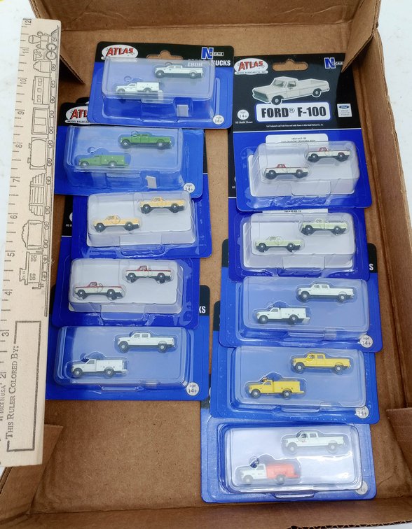 ASSORTED ATLAS N SCALE FORD TRUCKS 2-PACKS, SOME OBS INV 263330950