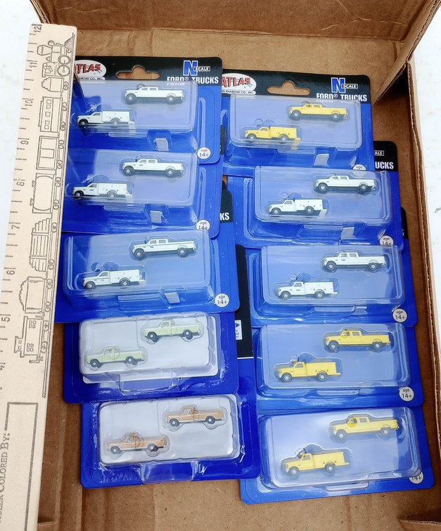 ASSORTED ATLAS N SCALE FORD F-100 & TRUCK 2-PACKS, ALL OBS INV 263330954