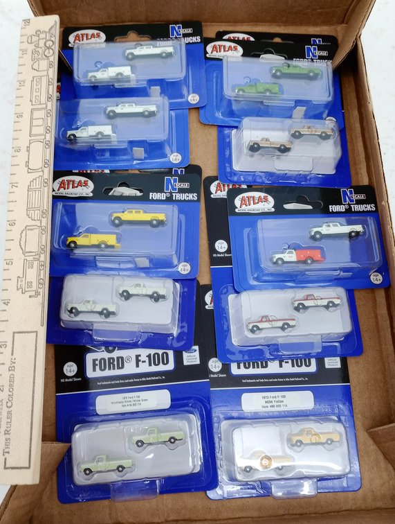 ASSORTED ATLAS N SCALE FORD F-100 & FORD TRUCKS SOME OBS INV 263330955