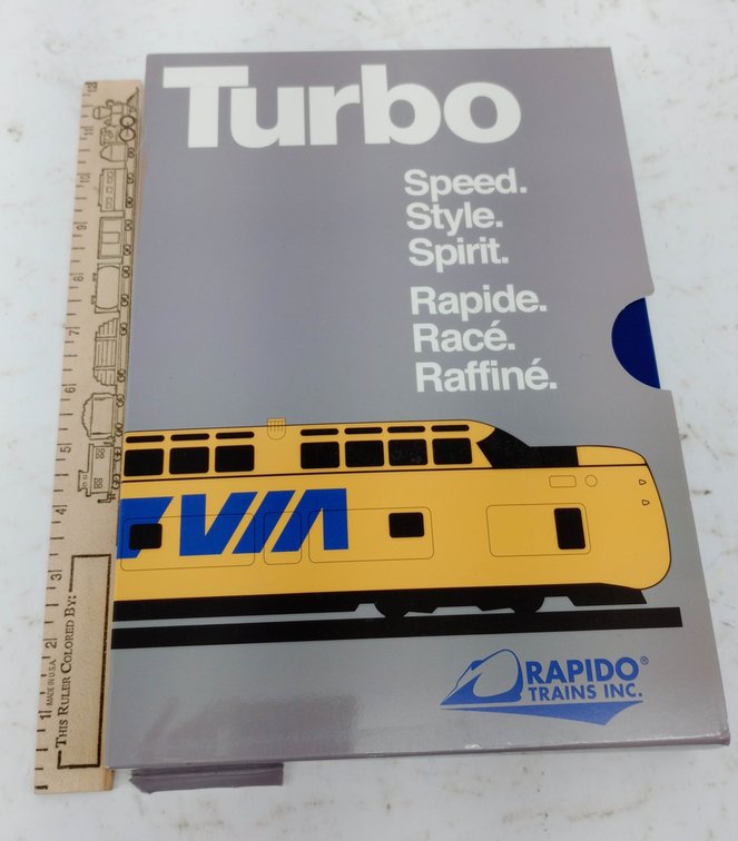 RAPIDO TRAINS TURBO VIA RAIL 5 CAR N GAUGE TRAINSET, OB INV 263330959