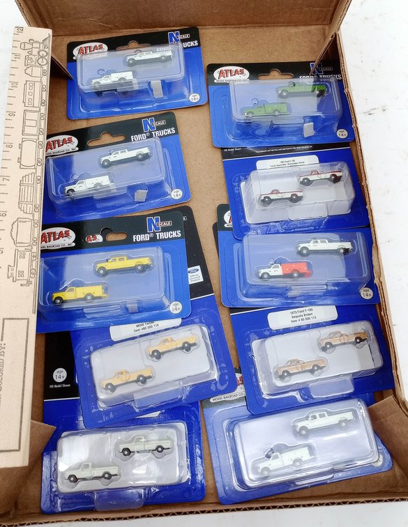 ASSORTED ATLAS N SCALE FORD TRUCKS 2-PACKS, SOME OBS INV 263330956