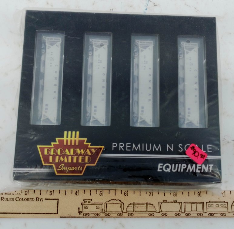 BROADWAY LIMITED 3172 CONRAIL N SCALE H32 COVERED HOPPERS 4-PACK, OB INV 263330966
