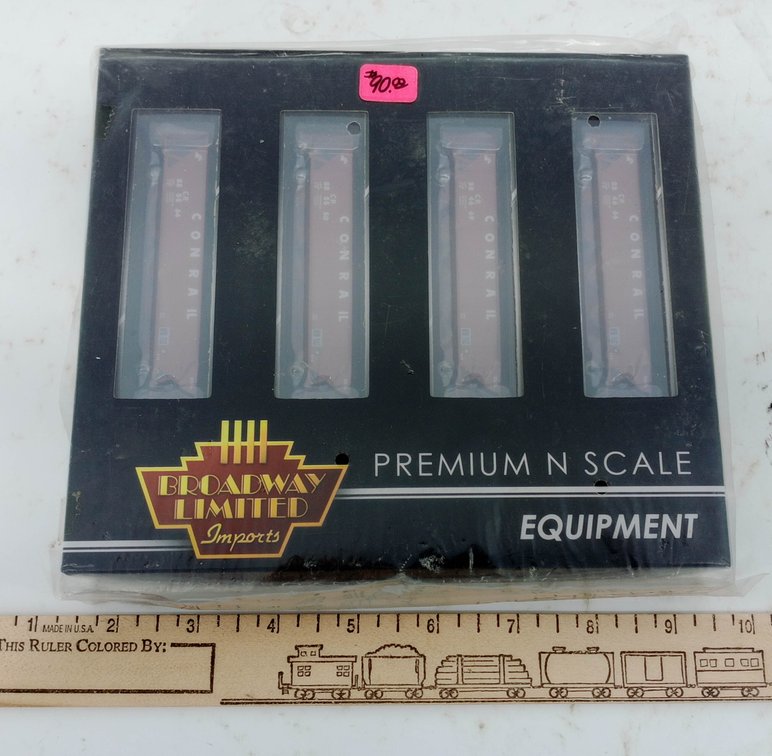 BROADWAY LIMITED 3171 CONRAIL H32 COVERED HOPPERS 4-PACK, N SCALE, OB INV 263330969