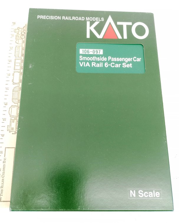 KATO 106-097 VIA RAIL SMOOTHSIDE PASSENGER CAR 6-CAR SET, N SCALE, OB INV 263330979