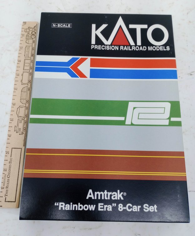 KATO 106-1971 AMTRAK RAINBOW ERA 8 CAR PASSENGER SET, N SCALE, OB INV 263330980