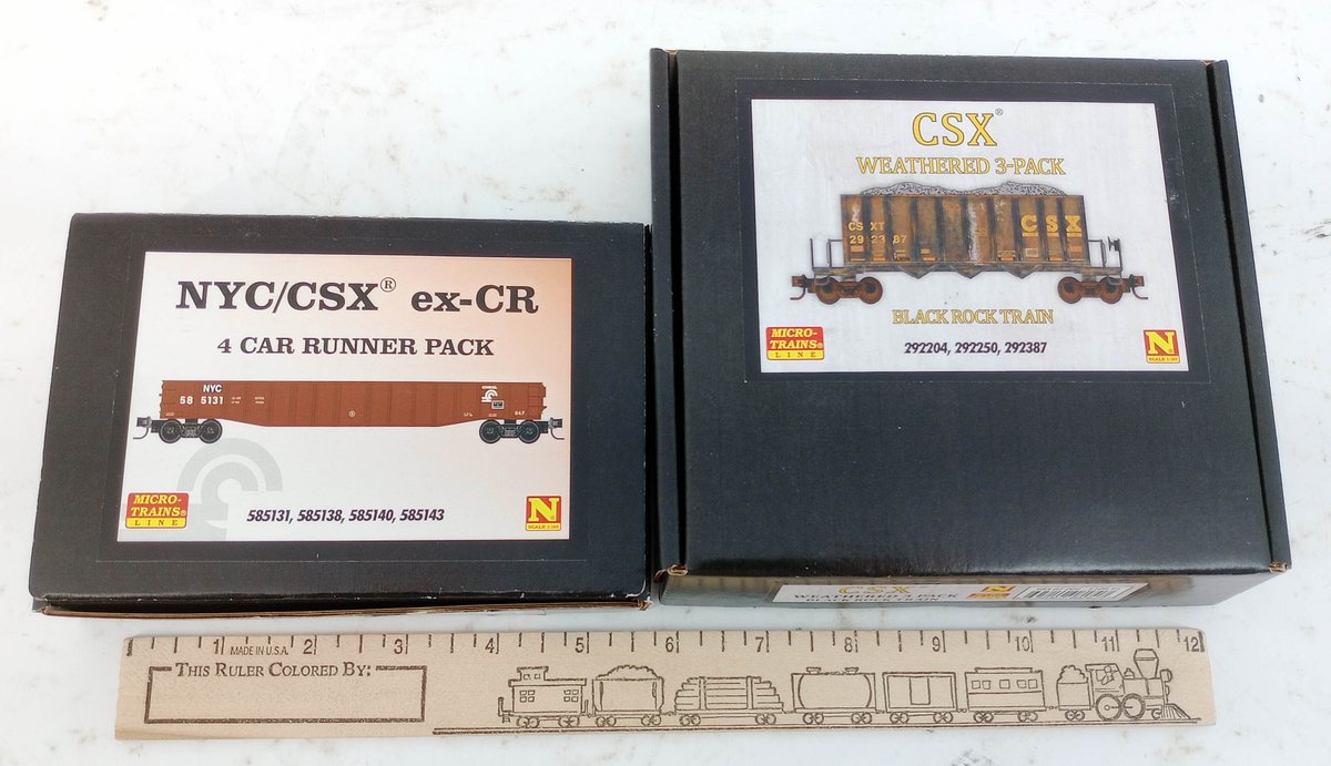 MICRO-TRAINS N SCALE 4 NYC/CSX EX-CR GONDOLAS & 3 CSX WEATHERED HOPPERS, 2 OBS INV 263330995