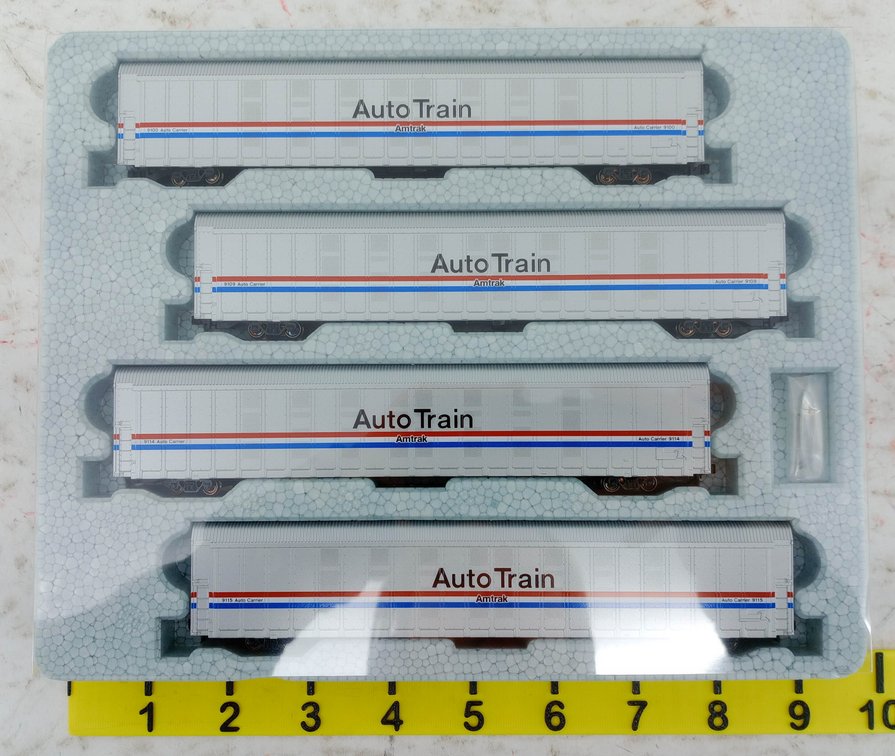KATO 106-5507 AMTRAK AUTO TRAIN PHASE III AUTORACK 4 CAR SET, OB INV 263331020