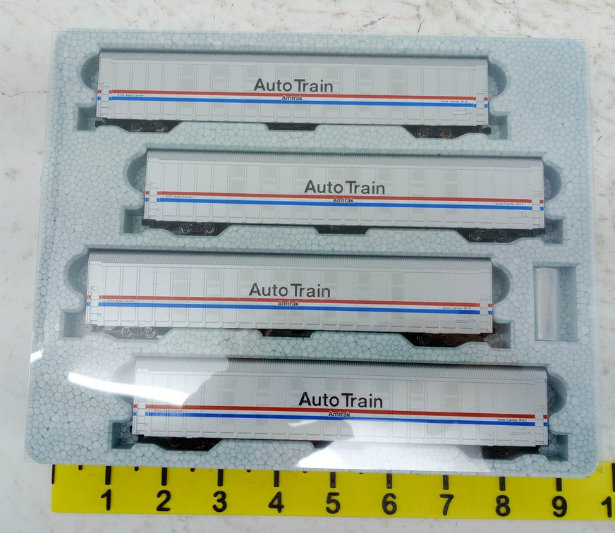KATO 106-5508 AMTRAK AUTO TRAIN PHASE III 4 AUTORACKS, OB INV 263331019
