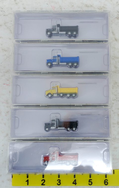 5 N SCALE KENWORTH & PETERBILT DUMP TRUCKS, 5 OBS INV 263331023