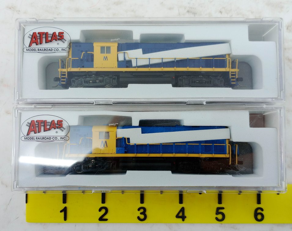 2 ATLAS N C420 PH.2B HIGH NOSE LONG ISLAND LOCOMOTIVES #222 & #224, 2 OBS INV 263331034